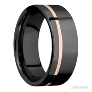 Zirconium with Rock Finish and 14K Rose Gold