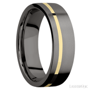 Tantalum Noir with Bead , Bead Finish and 14K Yellow Gold Inlay