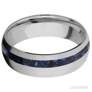 Titanium with Bead , Bead Finish and Blue Tiger Eye Inlay