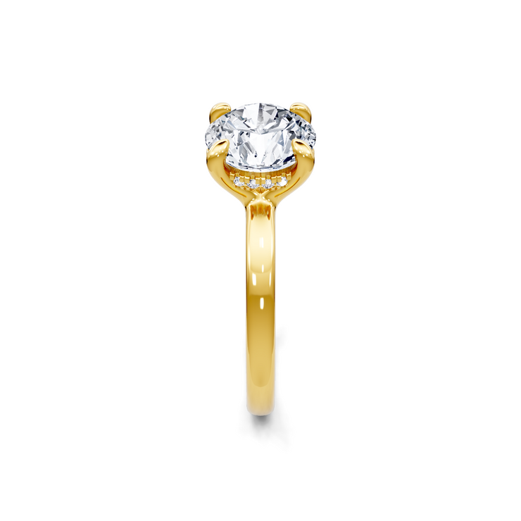 Yellow 14K Gold Classic Diamond Accent Engagement Rings