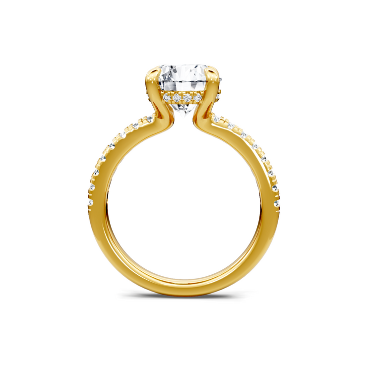 White 14K Gold Classic Diamond Accent Engagement Rings