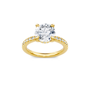 White 14K Gold Classic Diamond Accent Engagement Rings