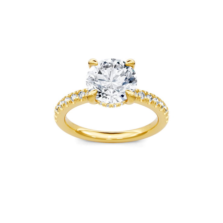 White 14K Gold Classic Diamond Accent Engagement Rings