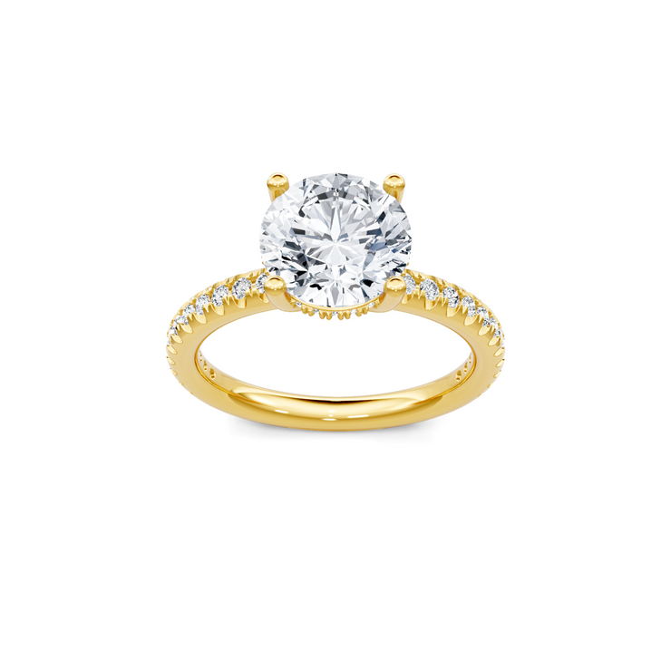 White 14K Gold Classic Diamond Accent Engagement Rings