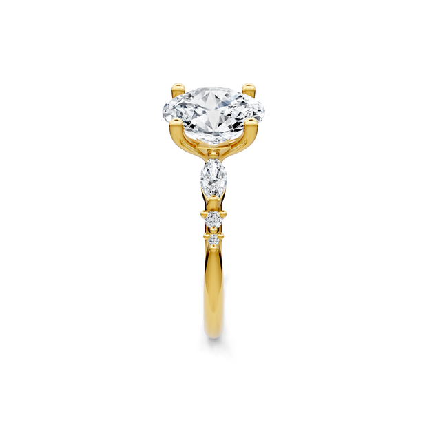 Yellow 14K Gold Classic Diamond Accent Engagement Rings