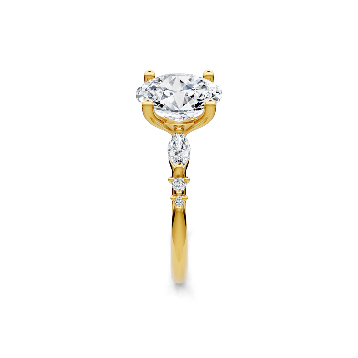 Yellow 14K Gold Classic Diamond Accent Engagement Rings