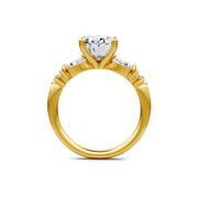 Yellow 14K Gold Classic Diamond Accent Engagement Rings