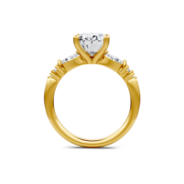 Yellow 14K Gold Classic Diamond Accent Engagement Rings