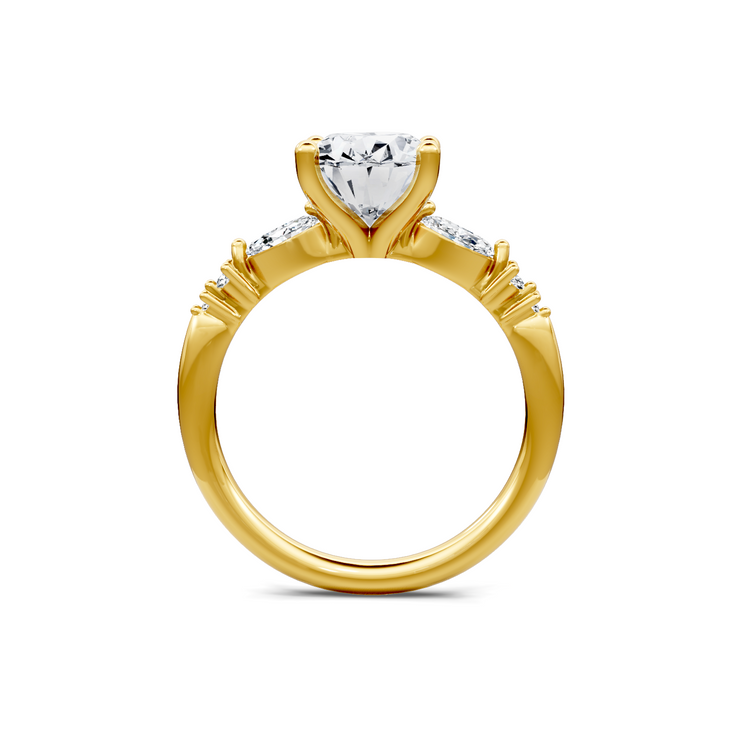 Yellow 14K Gold Classic Diamond Accent Engagement Rings