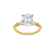Yellow 14K Gold Classic Diamond Accent Engagement Rings