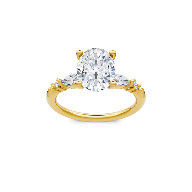 Yellow 14K Gold Classic Diamond Accent Engagement Rings