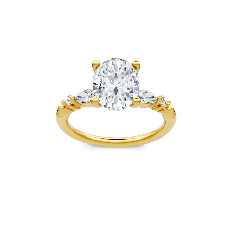 Yellow 14K Gold Classic Diamond Accent Engagement Rings