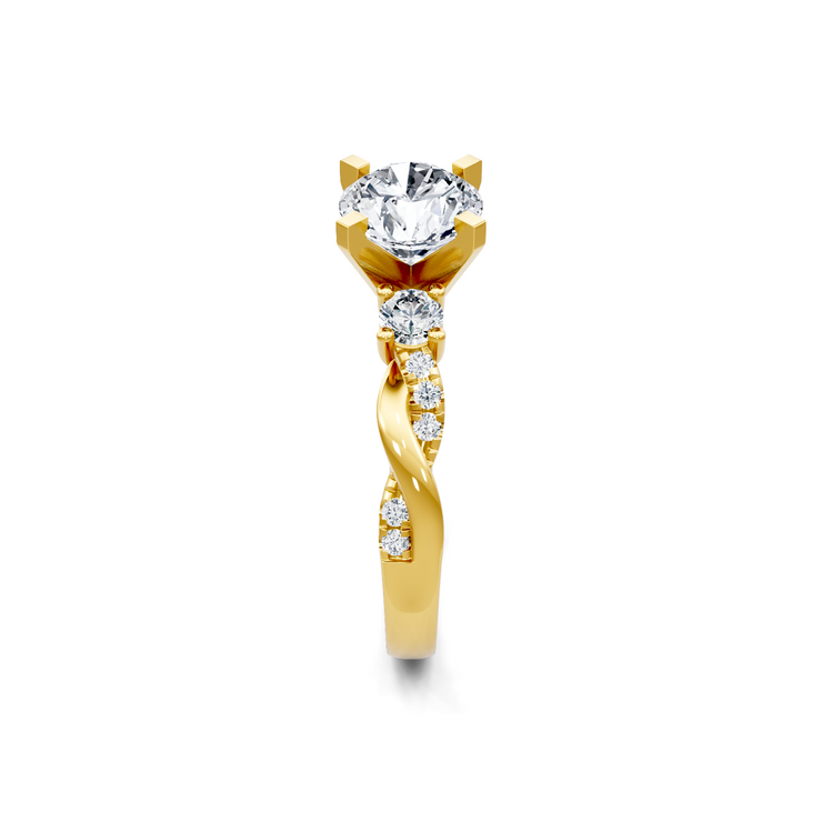 Yellow 14K Gold Classic Diamond Accent Engagement Rings