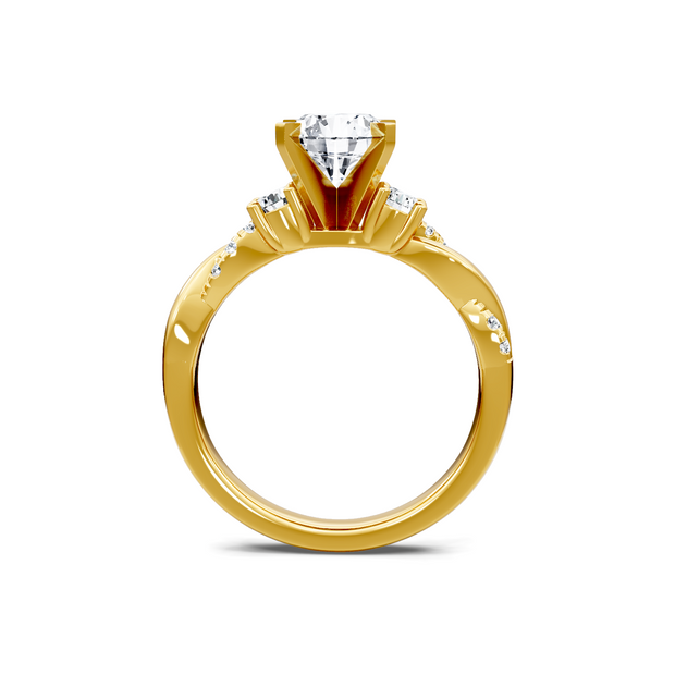 Yellow 14K Gold Classic Diamond Accent Engagement Rings