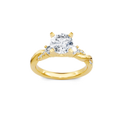 Yellow 14K Gold Classic Diamond Accent Engagement Rings