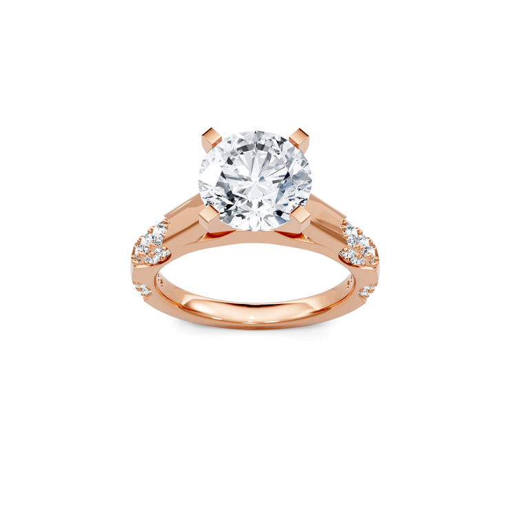 White 14K Gold Classic Diamond Accent Engagement Rings