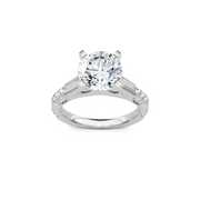 White 14K Gold Classic Diamond Accent Engagement Rings