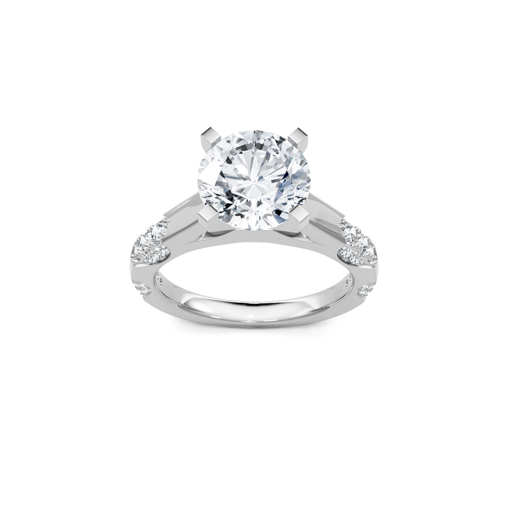 White 14K Gold Classic Diamond Accent Engagement Rings