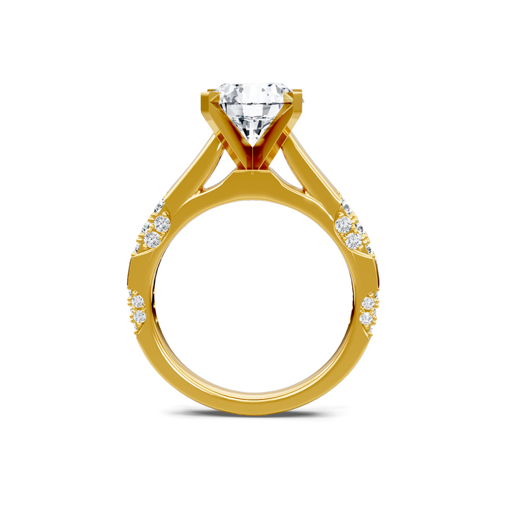 White 14K Gold Classic Diamond Accent Engagement Rings