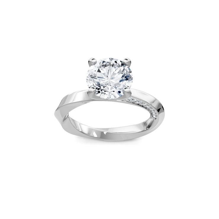 White 14K Gold Classic Diamond Accent Engagement Rings