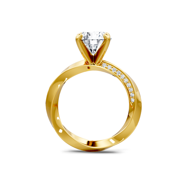 White 14K Gold Classic Diamond Accent Engagement Rings