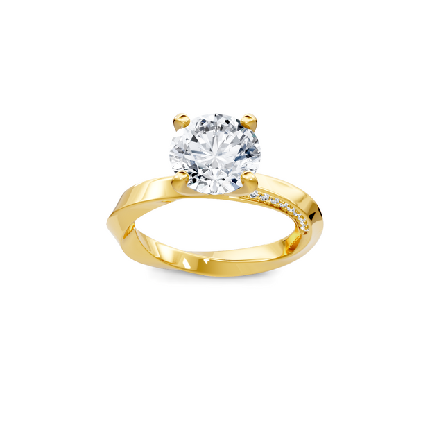 White 14K Gold Classic Diamond Accent Engagement Rings