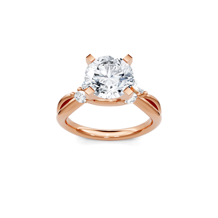 Yellow 14K Gold Classic Diamond Accent Engagement Rings