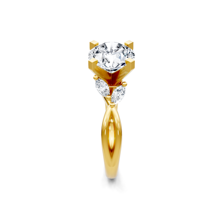Yellow 14K Gold Classic Diamond Accent Engagement Rings