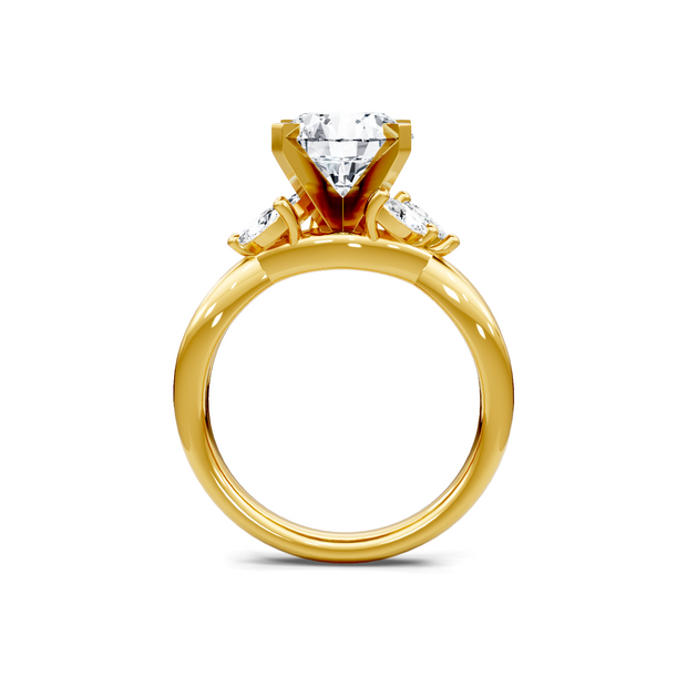 Yellow 14K Gold Classic Diamond Accent Engagement Rings