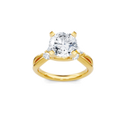 Yellow 14K Gold Classic Diamond Accent Engagement Rings
