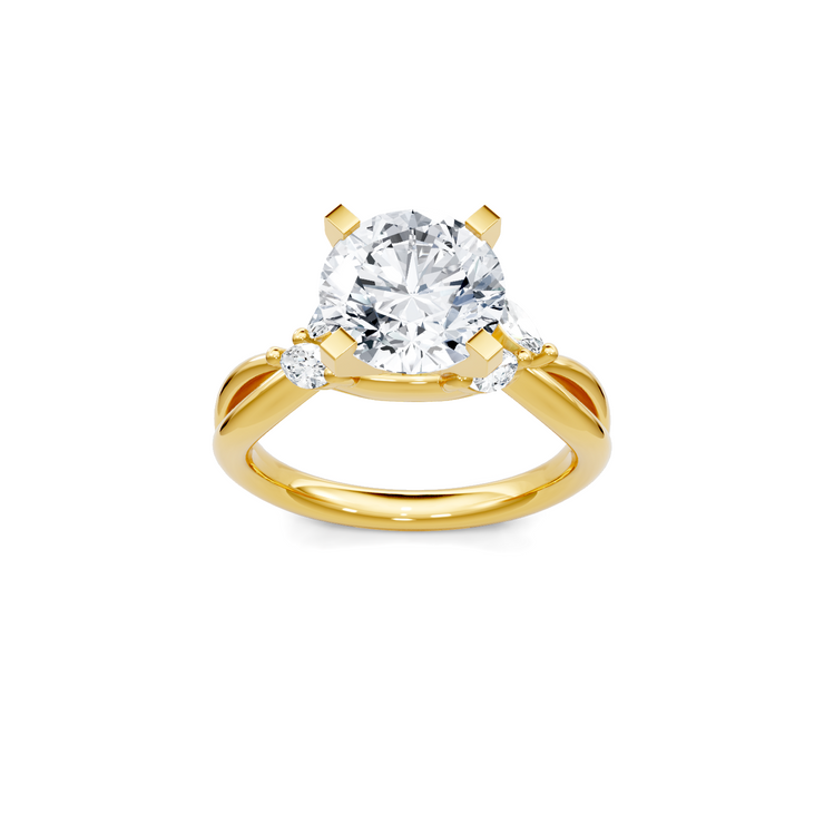 Yellow 14K Gold Classic Diamond Accent Engagement Rings