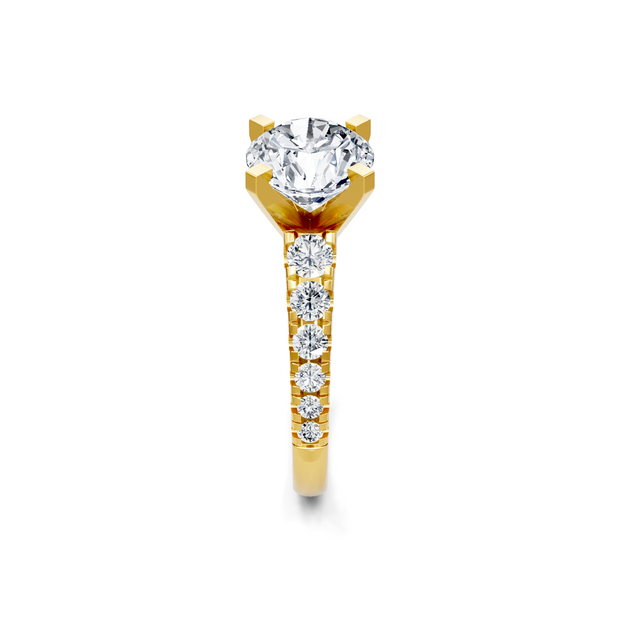 Yellow 14K Gold Classic Diamond Accent Engagement Rings