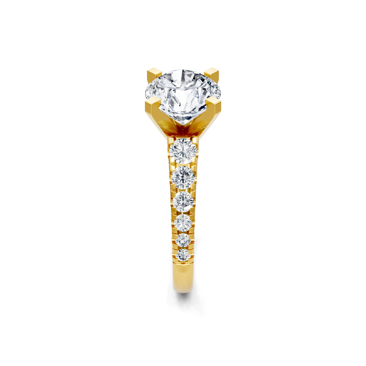 Yellow 14K Gold Classic Diamond Accent Engagement Rings