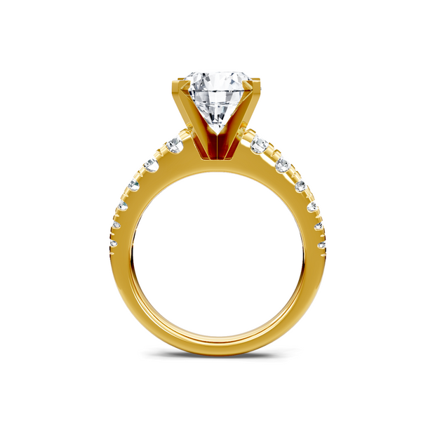 Yellow 14K Gold Classic Diamond Accent Engagement Rings