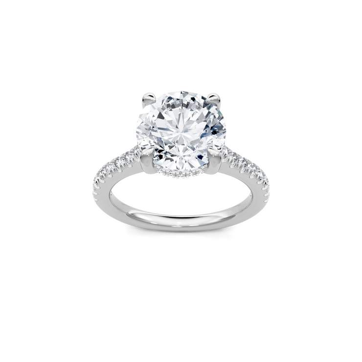 White 14K Gold Classic Diamond Accent Engagement Rings