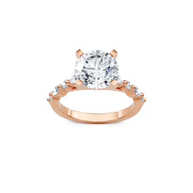 White 14K Gold Classic Diamond Accent Engagement Rings