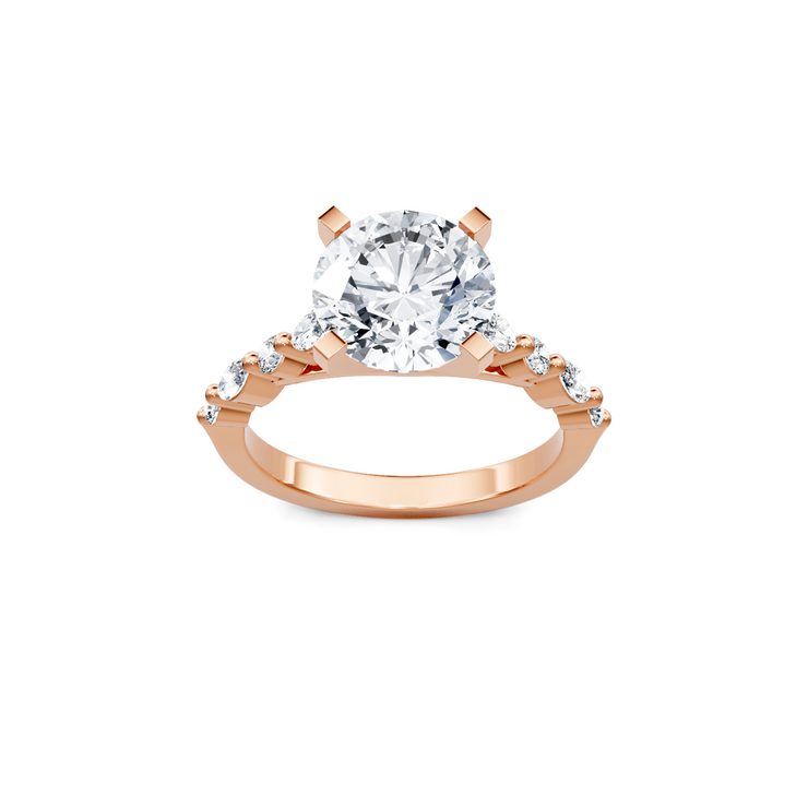 White 14K Gold Classic Diamond Accent Engagement Rings