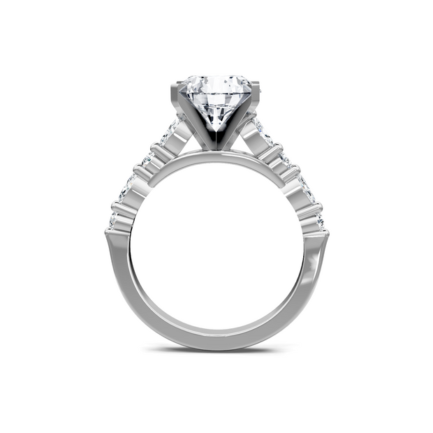 White 14K Gold Classic Diamond Accent Engagement Rings