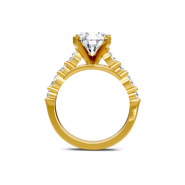 White 14K Gold Classic Diamond Accent Engagement Rings