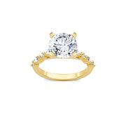 White 14K Gold Classic Diamond Accent Engagement Rings