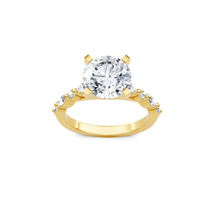 White 14K Gold Classic Diamond Accent Engagement Rings