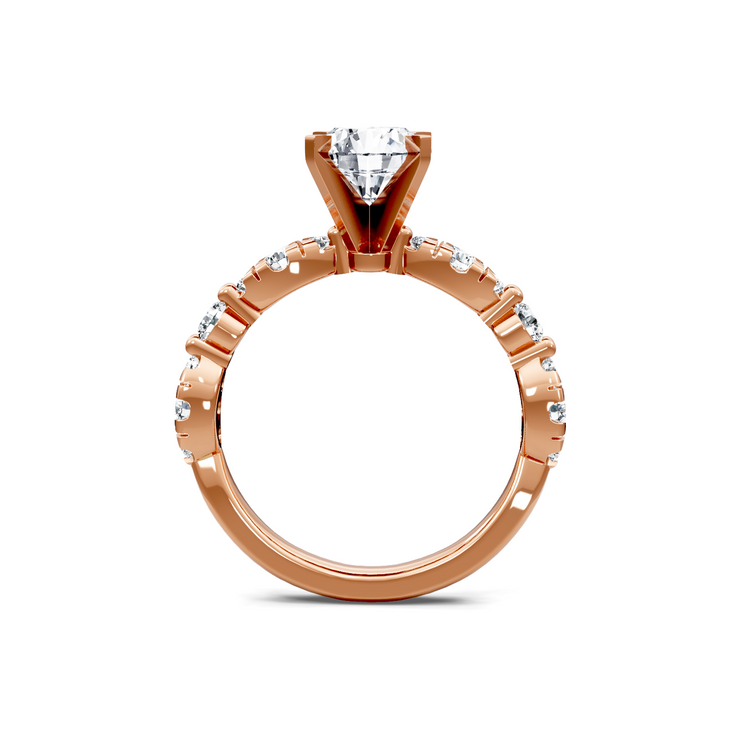 Yellow 14K Gold Classic Diamond Accent Engagement Rings