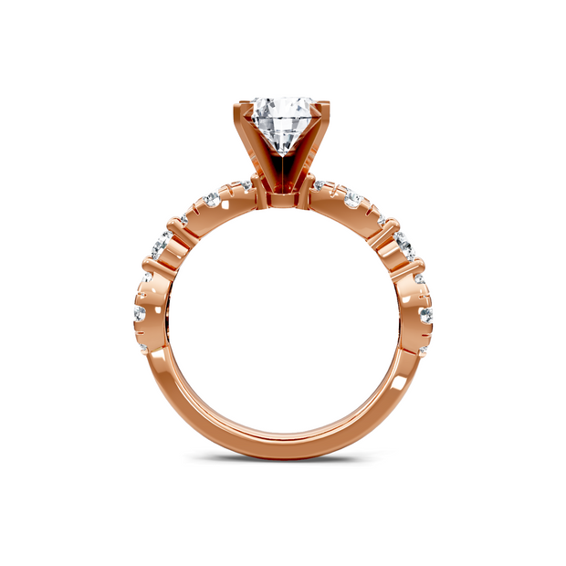 White 14K Gold Classic Diamond Accent Engagement Rings