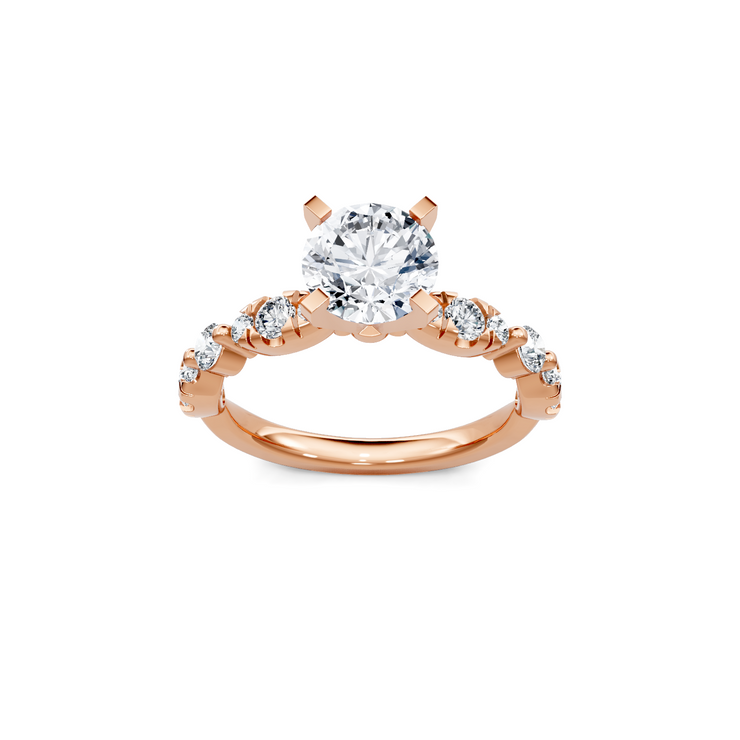 White 14K Gold Classic Diamond Accent Engagement Rings