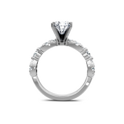 White 14K Gold Classic Diamond Accent Engagement Rings