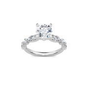 White 14K Gold Classic Diamond Accent Engagement Rings