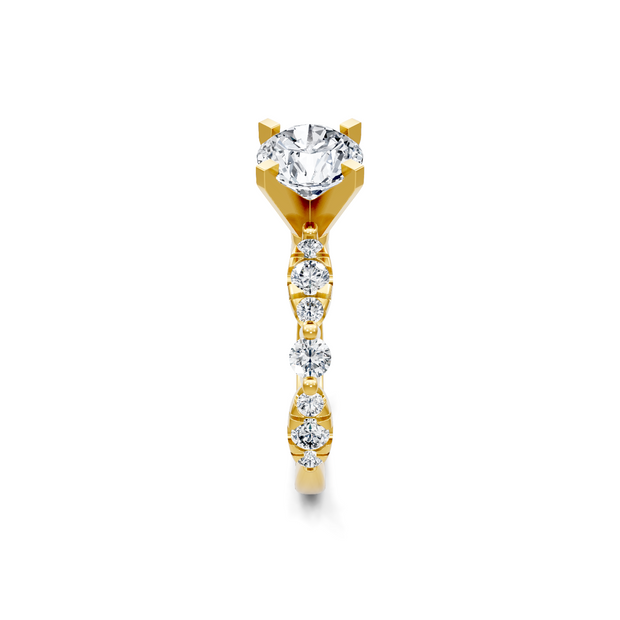 White 14K Gold Classic Diamond Accent Engagement Rings