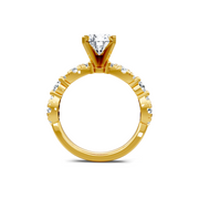 White 14K Gold Classic Diamond Accent Engagement Rings