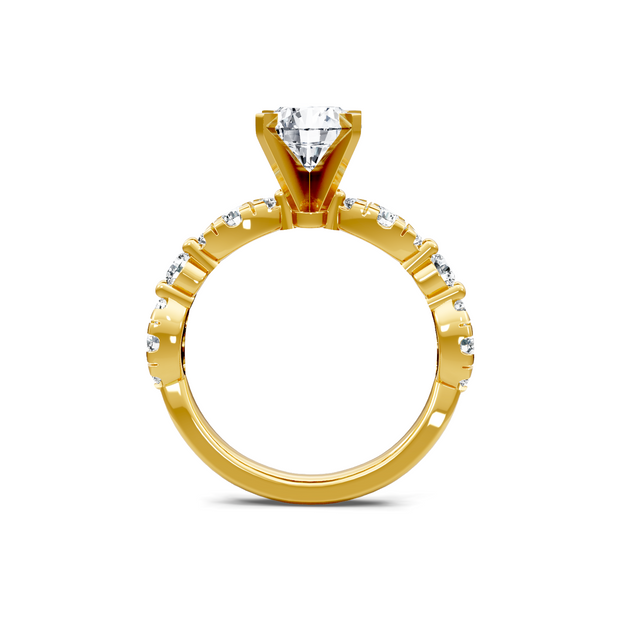 White 14K Gold Classic Diamond Accent Engagement Rings