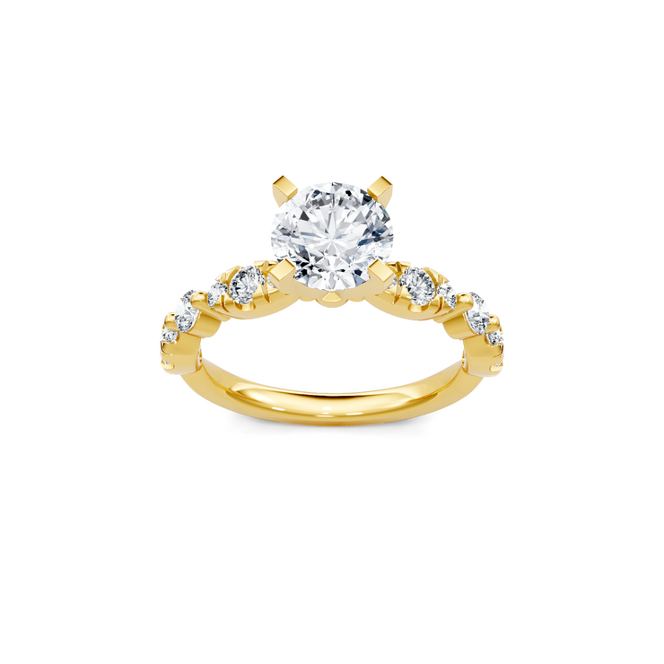Yellow 14K Gold Classic Diamond Accent Engagement Rings